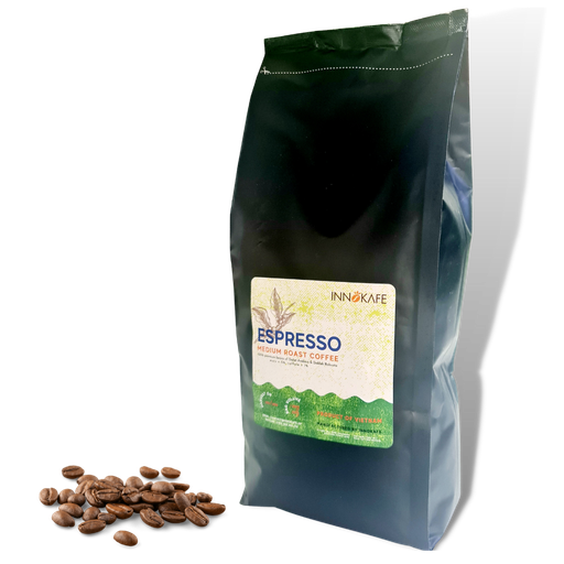 Espresso Whole beans - Medium roasted - Mix of 80% Daklak Robusta and 20% Dalat Arabica - 1kg